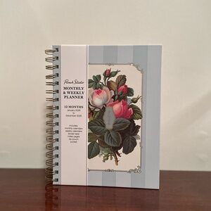Punch Studio Monthly & Weekly Spiral Planner January - December 2026 Blue Floral